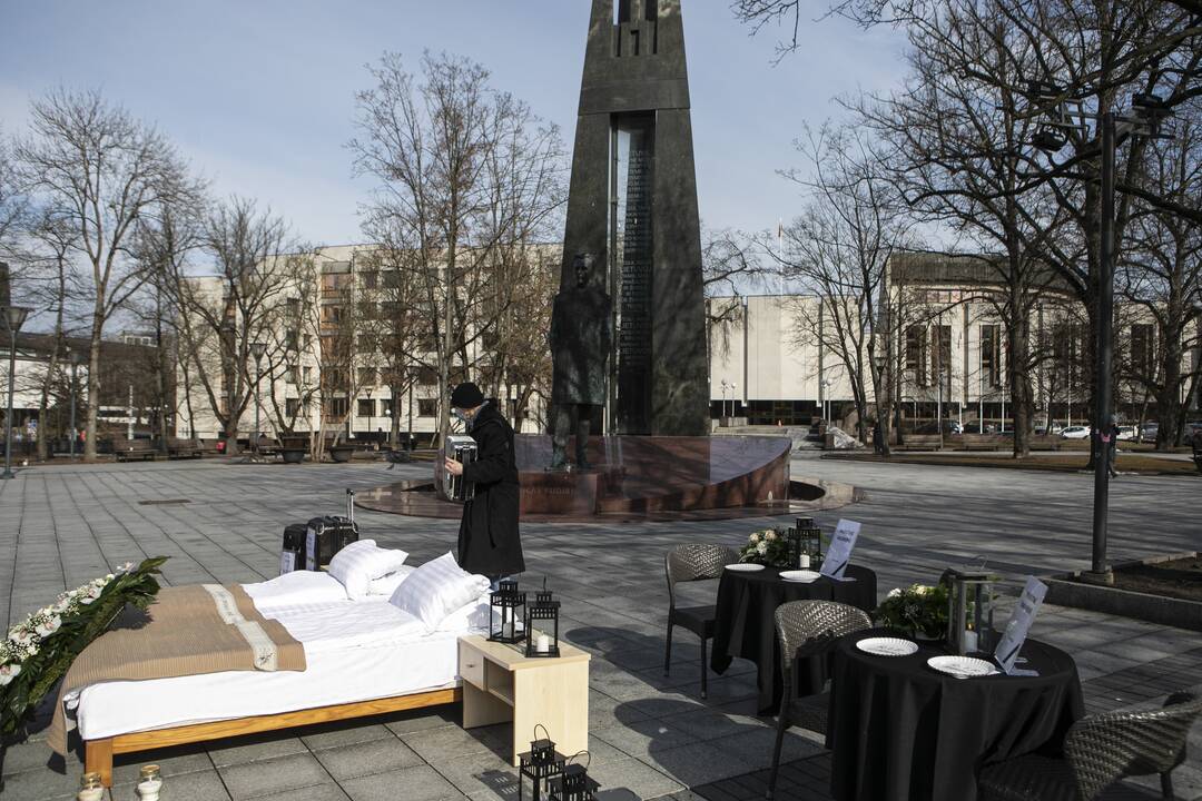 Protestas Vilniuje „Paskutinė verslo vakarienė“