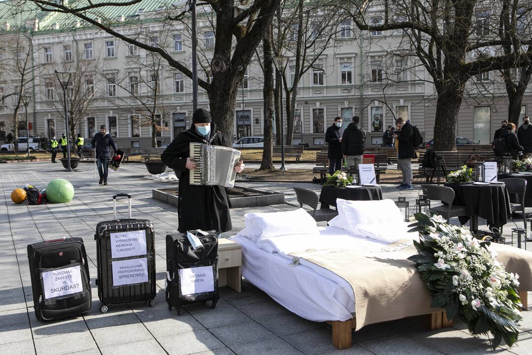 Protestas Vilniuje „Paskutinė verslo vakarienė“
