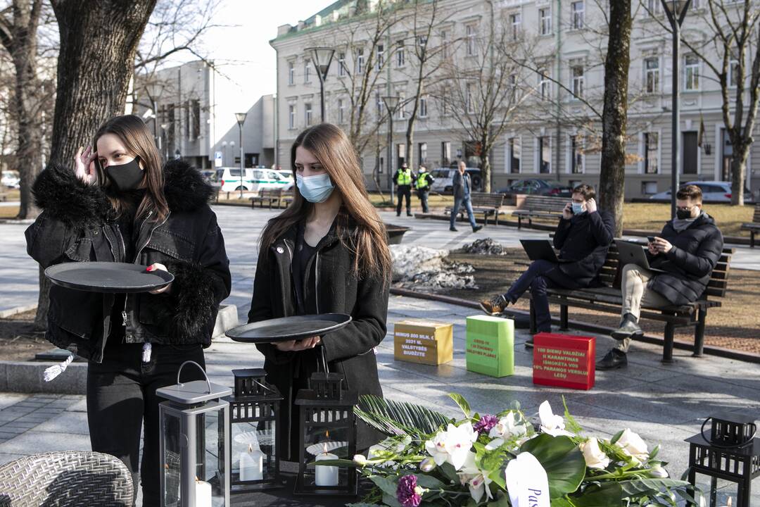 Protestas Vilniuje „Paskutinė verslo vakarienė“