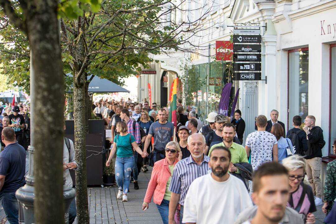 Dalis mitinguotojų iš Katedros aikštės patraukė link Seimo