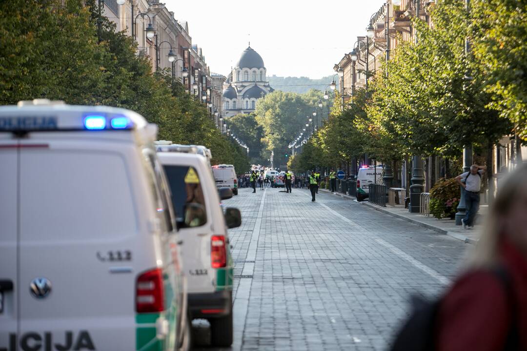 Dalis mitinguotojų iš Katedros aikštės patraukė link Seimo