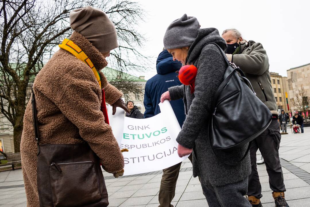 Protestas Vilniuje prieš galimybių pasą vaikams