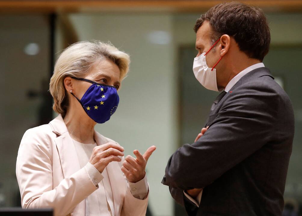 Ursula von der Leyen ir Emmanuelis Macronas