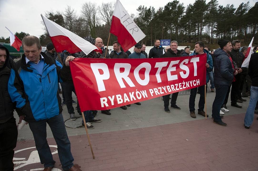 Akcija: Lenkijoje protestavo priekrantės žvejai.