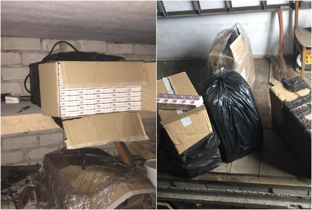 Jurbarke su įkalčiais sulaikytas kontrabandines cigaretes sandėliavęs vyras