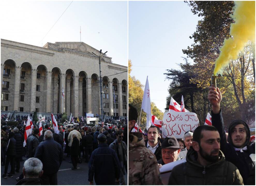 JAV ir ES reiškia paramą Sakartvelo protestuotojams: remiame saviraiškos laisvę