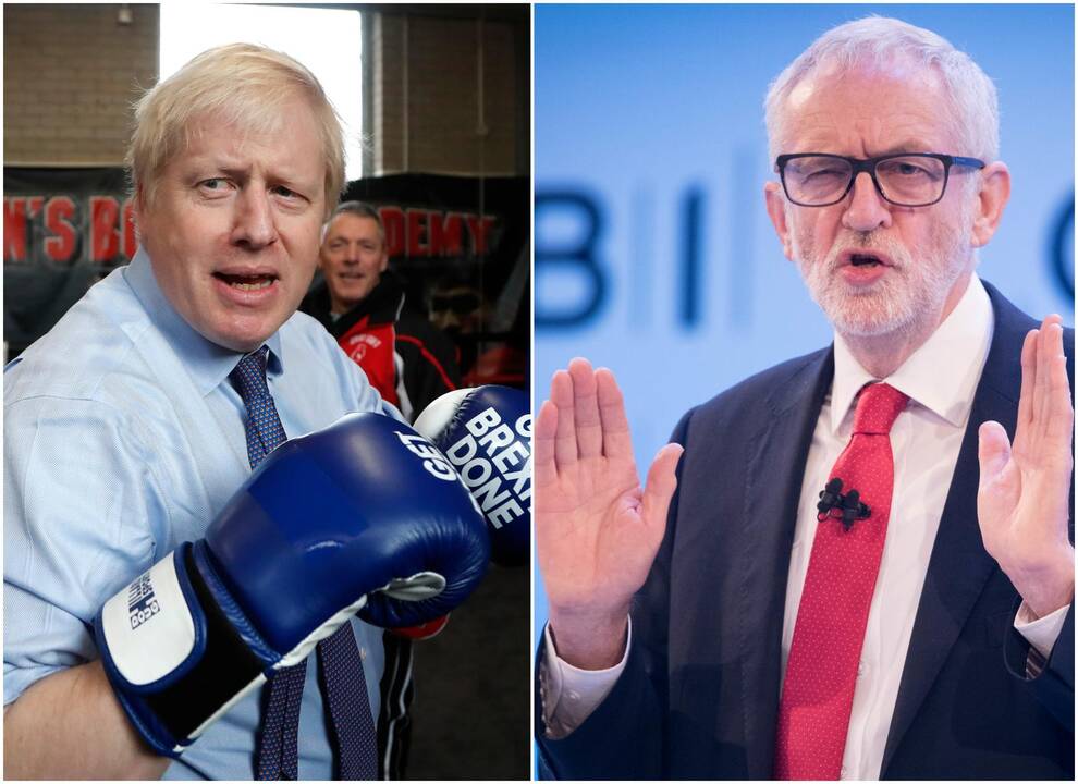 Borisas Johnsonas ir Jeremy Corbynas 