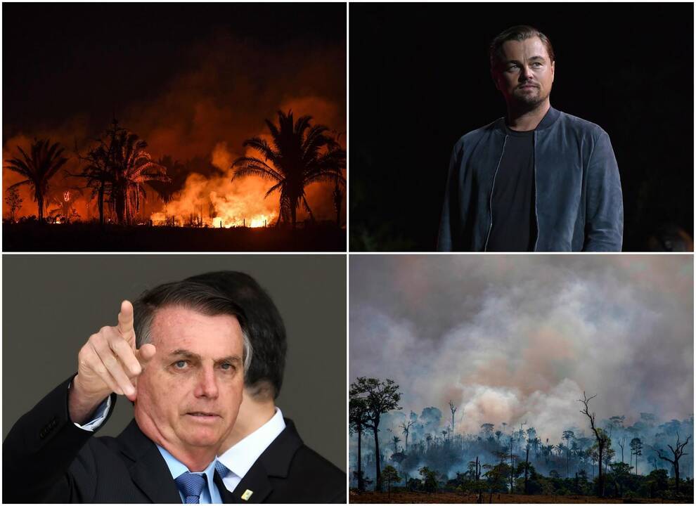 L. DiCaprio neigia brazilų prezidento kaltinimus sąsajomis su gaisrais Amazonijoje