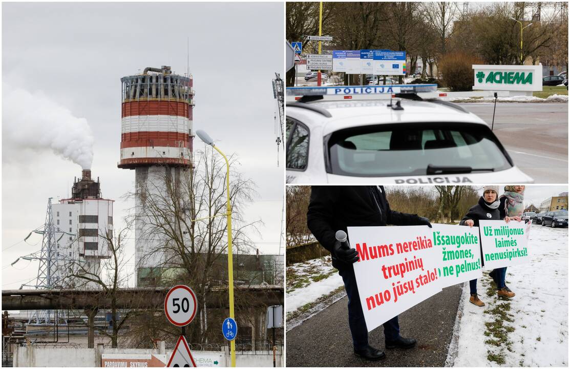 „Achemos“ įmonės darbuotojų streikas Jonavoje