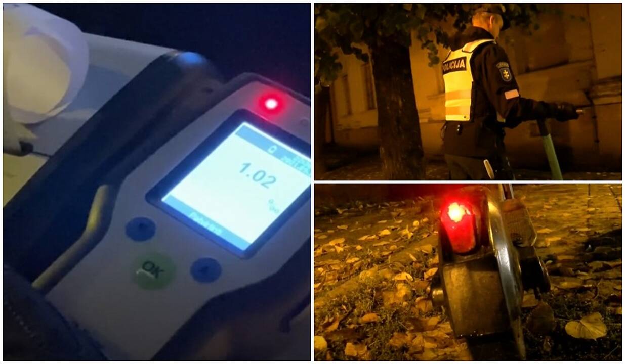 Vilniuje surengtas paspirtukų reidas: pareigūnų dėmesio sulaukė ir išgėrę, ir pavyzdingi vairuotojai