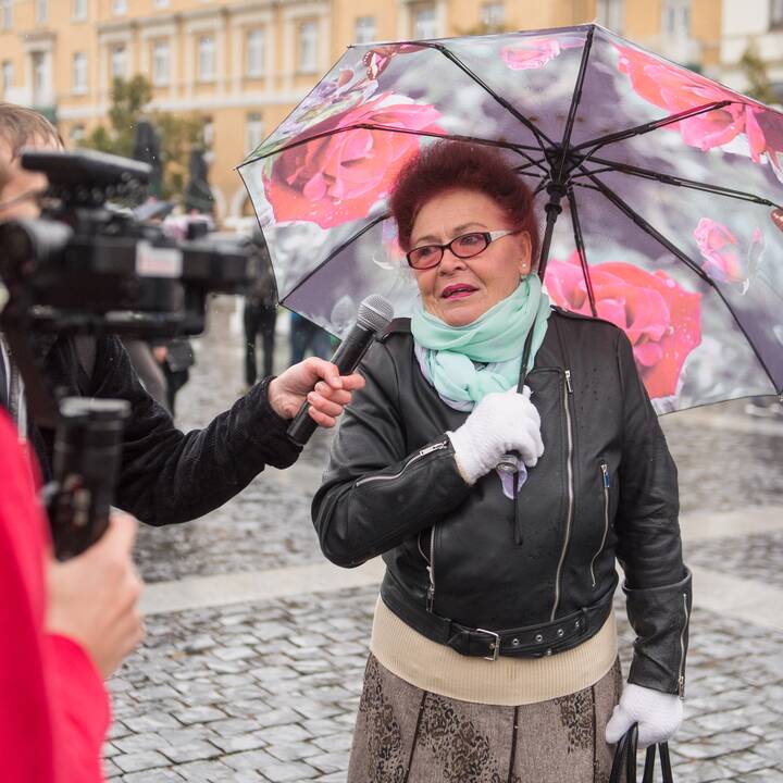Protesto akcija Vilniuje prieš ribojimus nepasiskiepijusiems