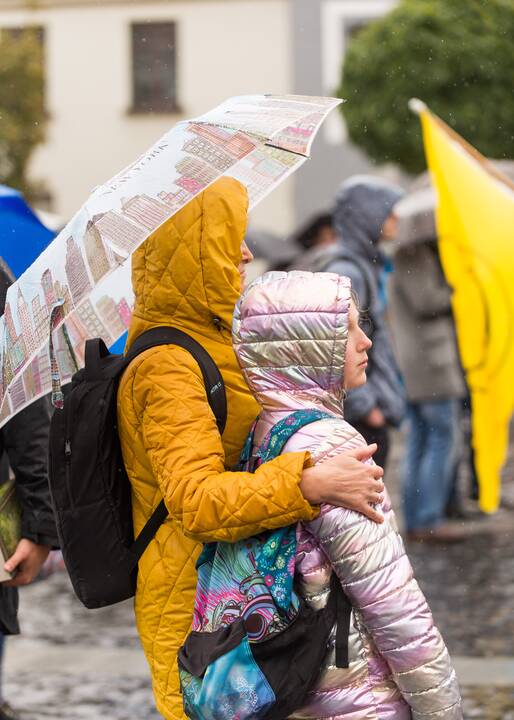 Protesto akcija Vilniuje prieš ribojimus nepasiskiepijusiems