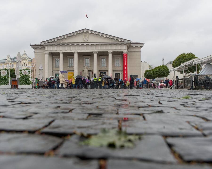 Protesto akcija Vilniuje prieš ribojimus nepasiskiepijusiems