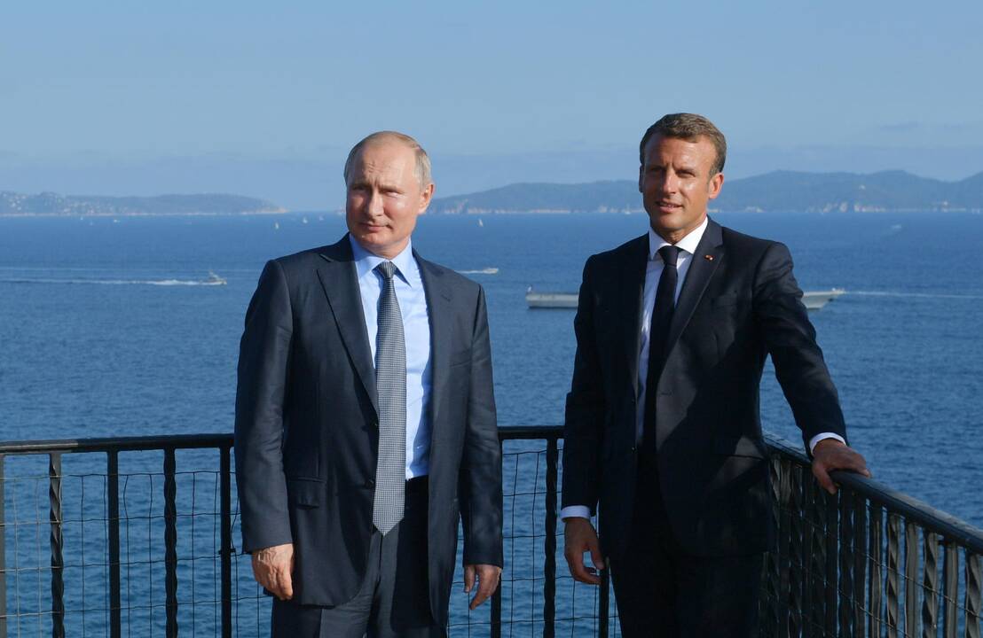 Vladimiras Putinas ir Emmanuelis Macronas