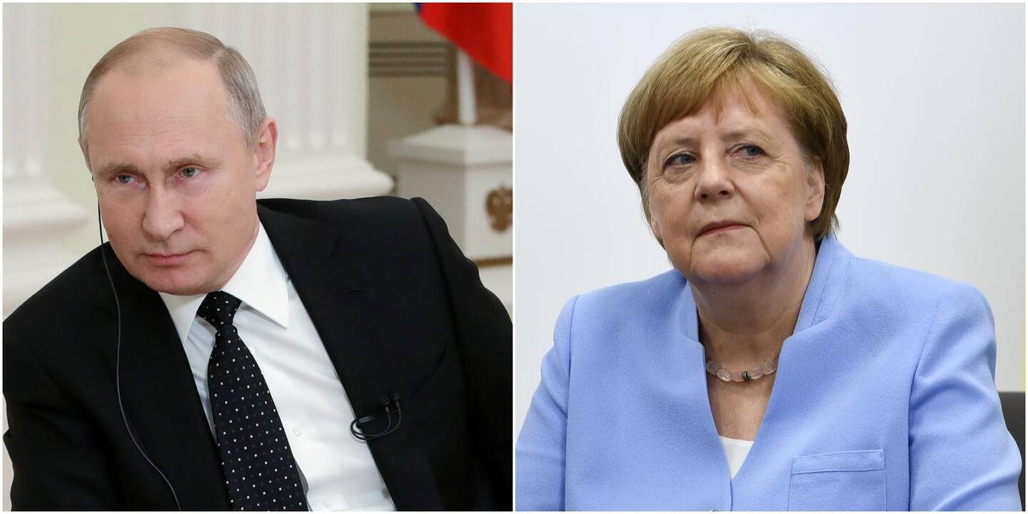 Vladimiras Putinas ir Angela Merkel