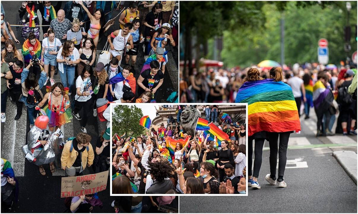 Paryžiaus gatvėse šurmuliavo „Pride“ paradas: dalyvavo apie 30 tūkst. žmonių