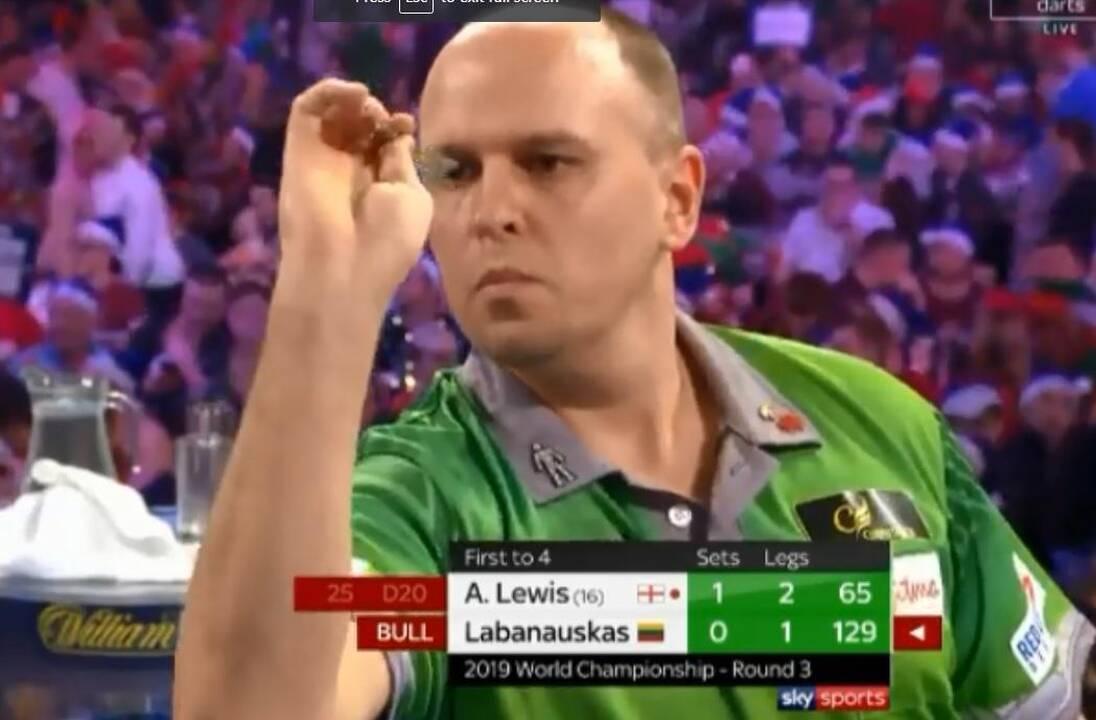 D. Labanauskas baigė pasirodymą PDC pasaulio čempionate