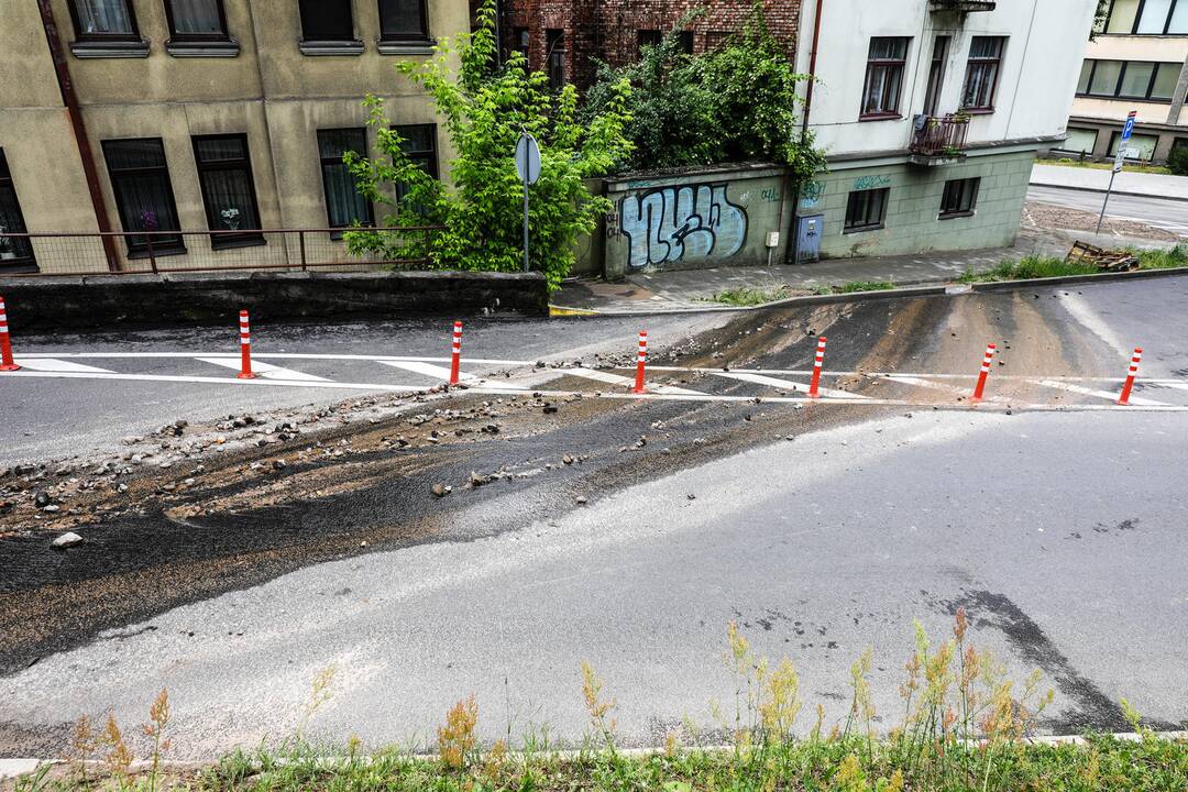 Kauno gatvės po lietaus