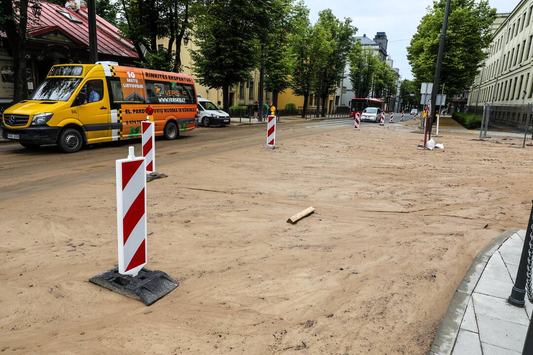 Kauno gatvės po lietaus