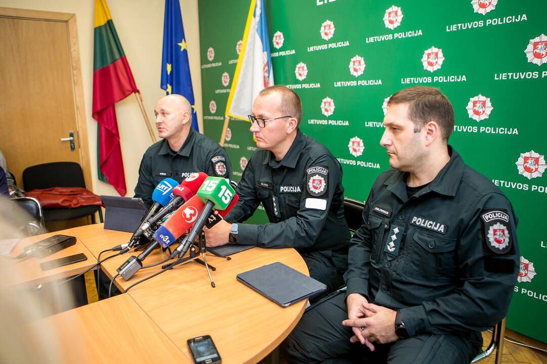 Spaudos konferencija dėl korupcijos skandalo Kauno policijoje