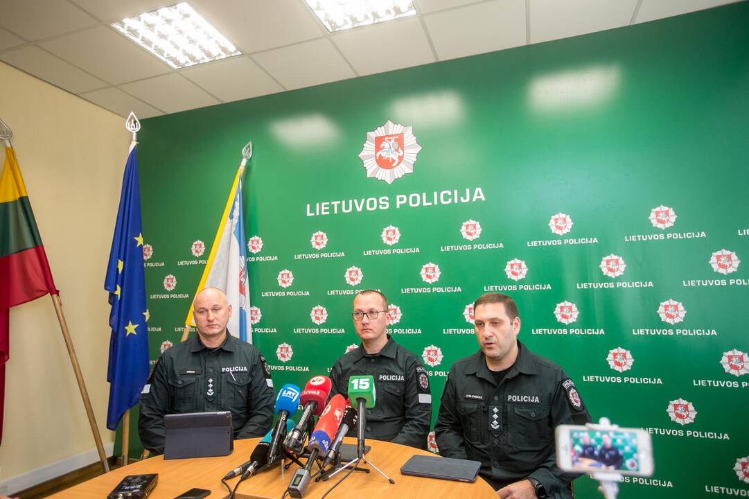 Spaudos konferencija dėl korupcijos skandalo Kauno policijoje