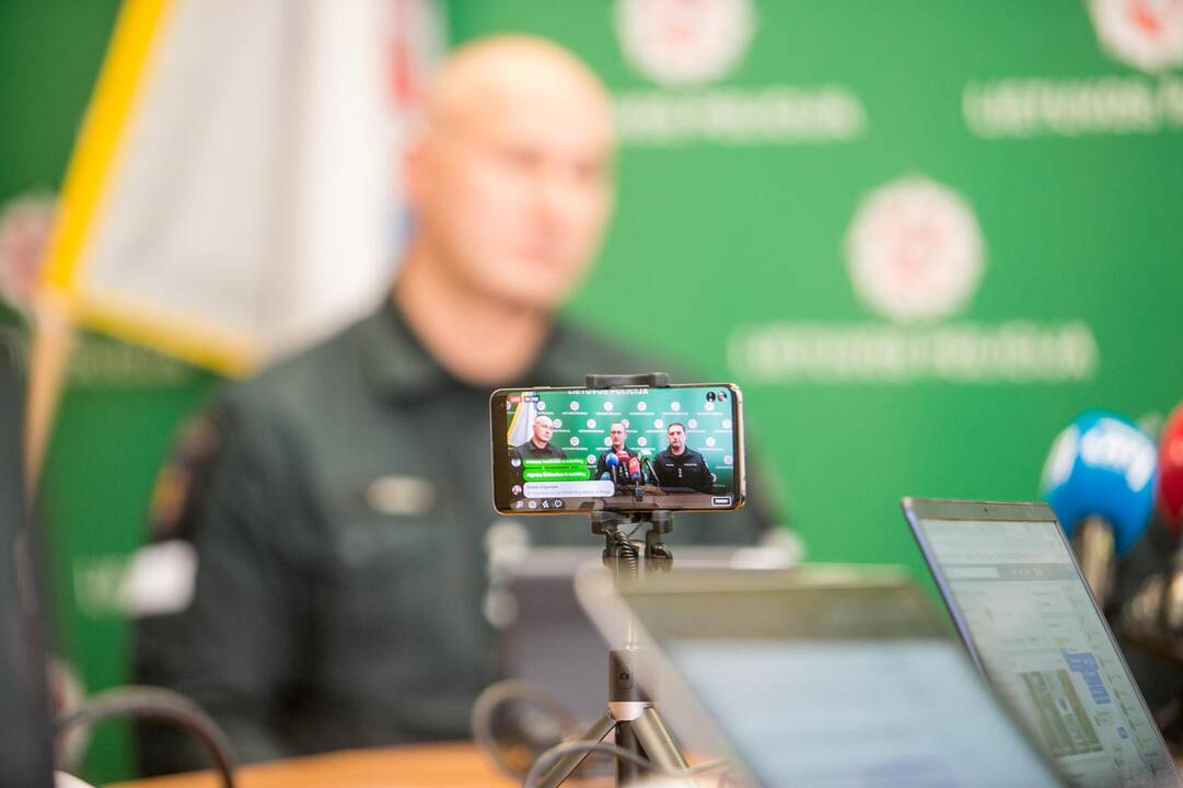 Spaudos konferencija dėl korupcijos skandalo Kauno policijoje