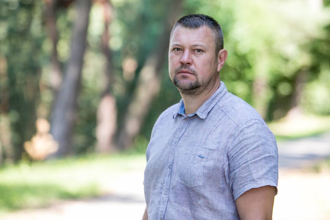 Simonas Baltrušaitis (kairėje) ir Jonas Biržiška (dešinėje)