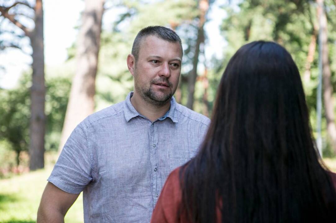 Simonas Baltrušaitis (kairėje) ir Jonas Biržiška (dešinėje)