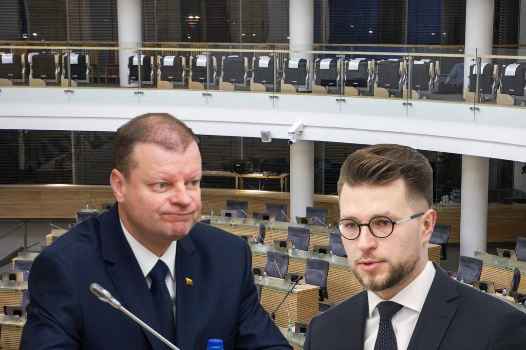 Saulius Skvernelis (kairėje) ir Lukas Savickas (dešinėje)