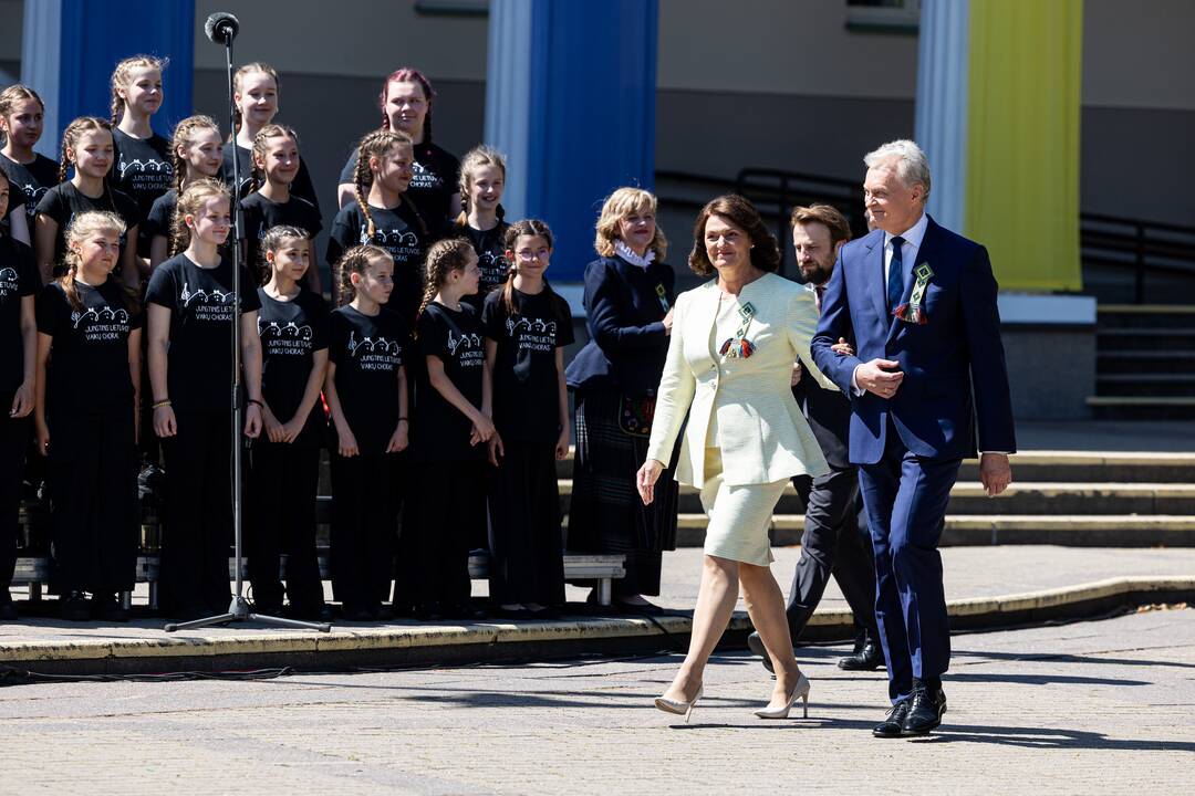 Dainų šventės vėliavos pakėlimo ceremonija Vilniuje