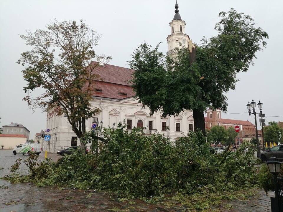 Po alinančios kaitros Kauną nuplovė liūtis