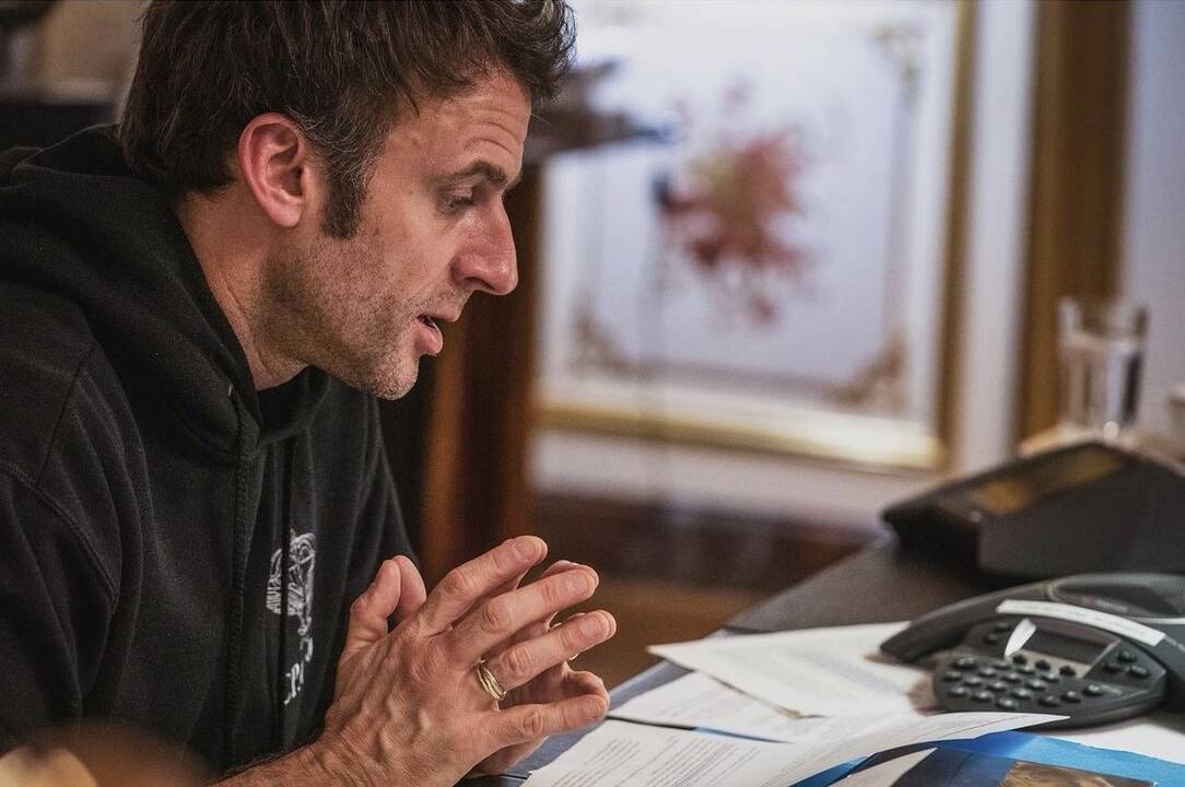 Volodymyras Zelenskis ir Emmanuelis Macronas