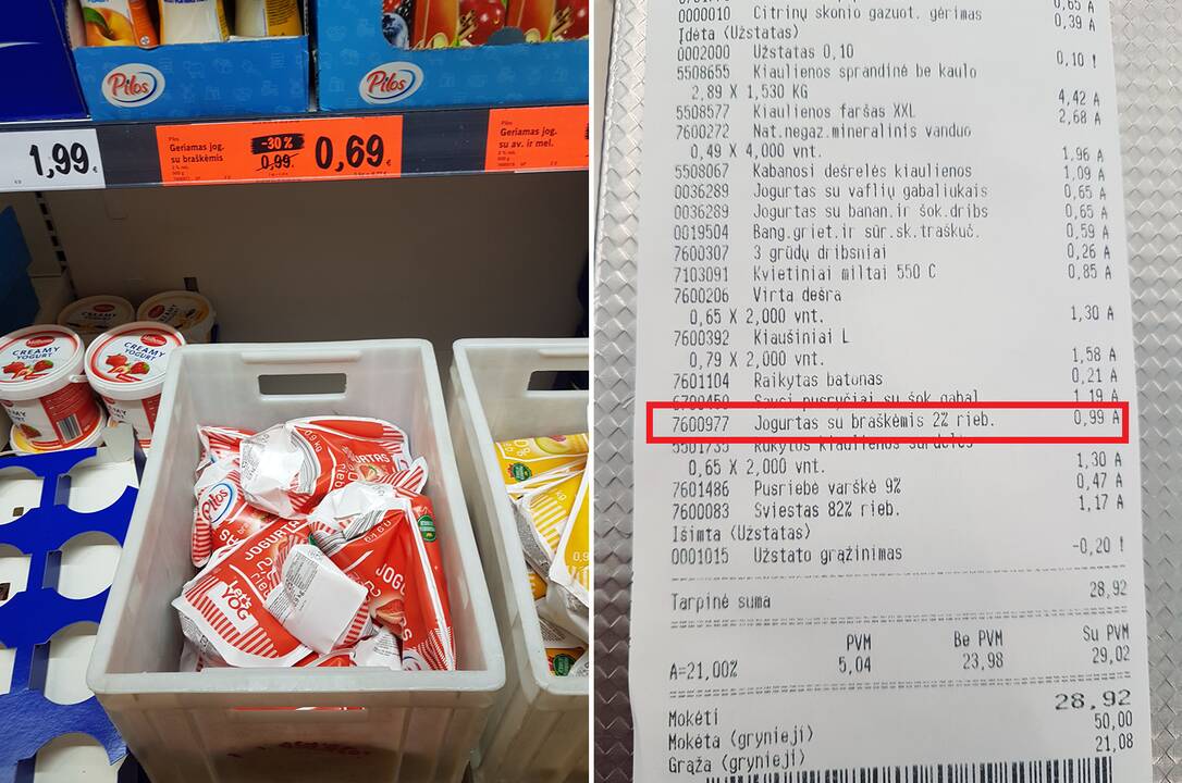 Už akcinį jogurtą „Lidl“ kasoje sumokėjo visą kainą: būkite budrūs!