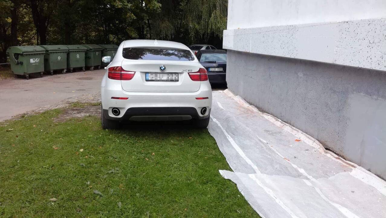 Supykdė ant vejos paliktas BMW: per tą vežimą negalima dirbti