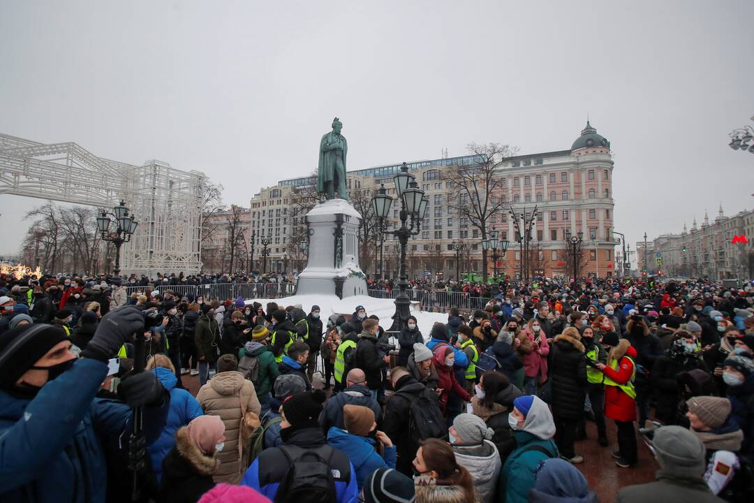 Maskvoje areštuojami protestuojantys A. Navalno šalininkai