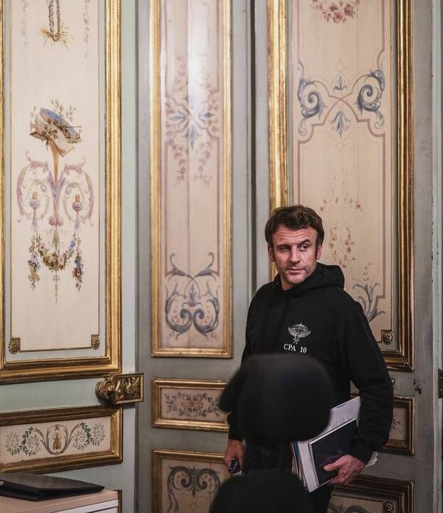 Volodymyras Zelenskis ir Emmanuelis Macronas