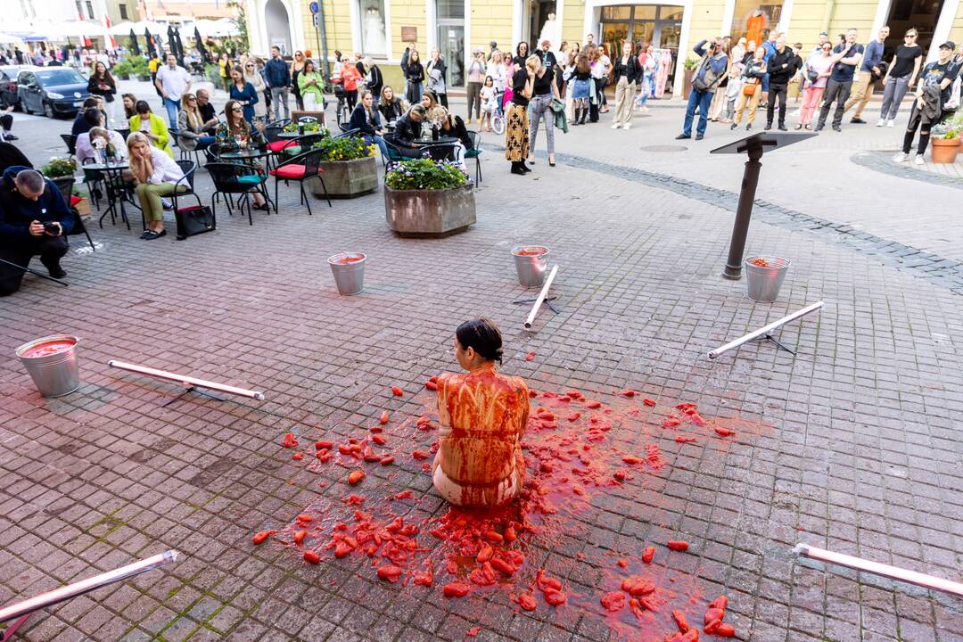 Sostinės centre – įspūdingas A. Jagelavičiūtės performansas