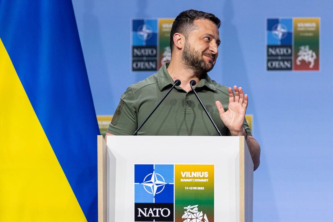 V. Zelenskio spaudos konferencija NATO viršūnių susitikime Vilniuje