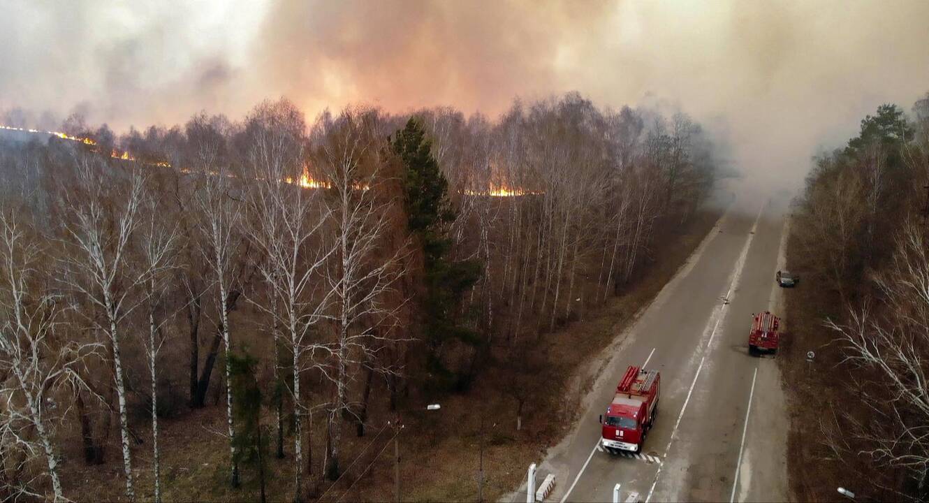 Miško gaisras Černobylio uždaroje zonoje