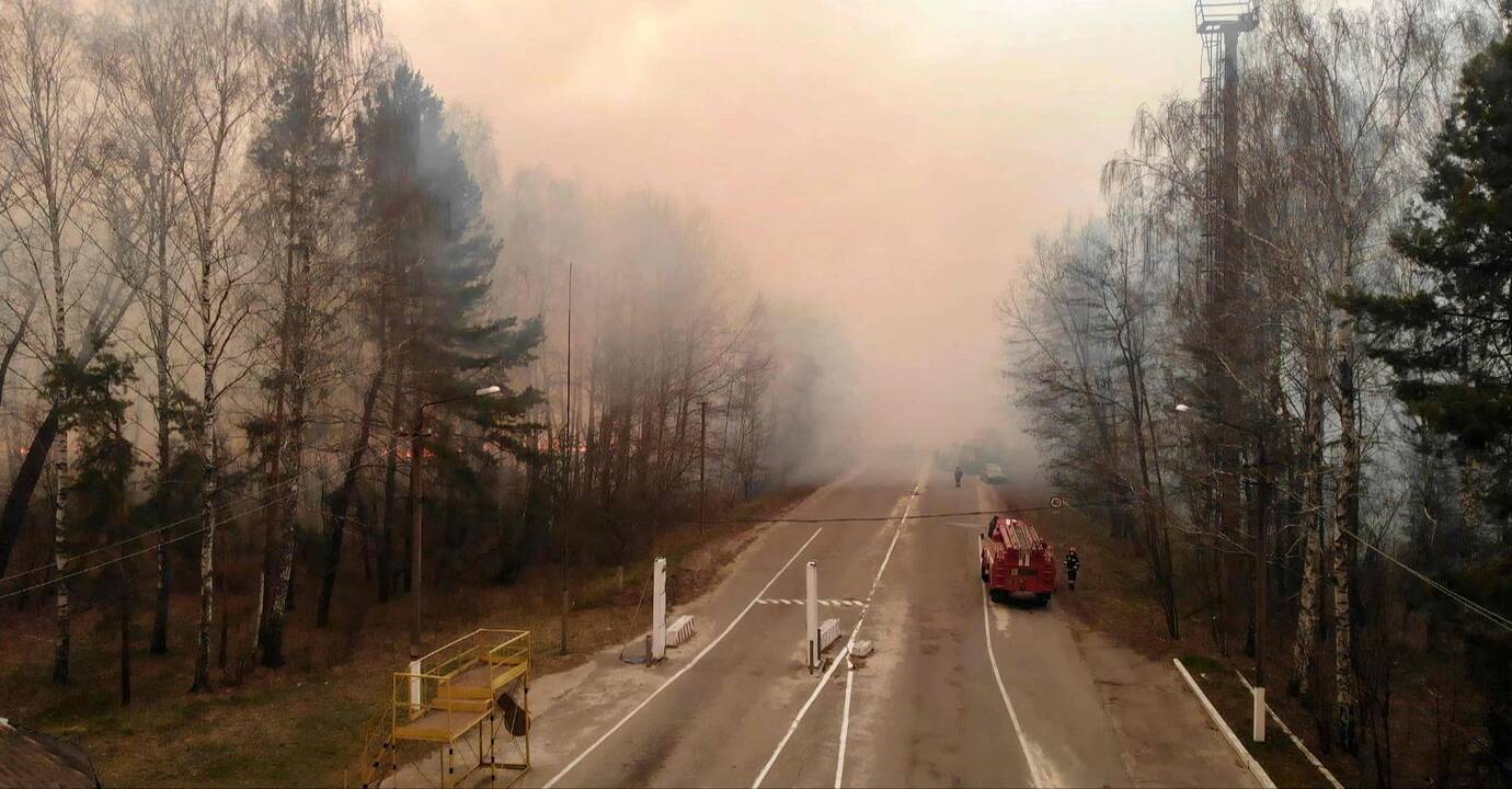 Miško gaisras Černobylio uždaroje zonoje