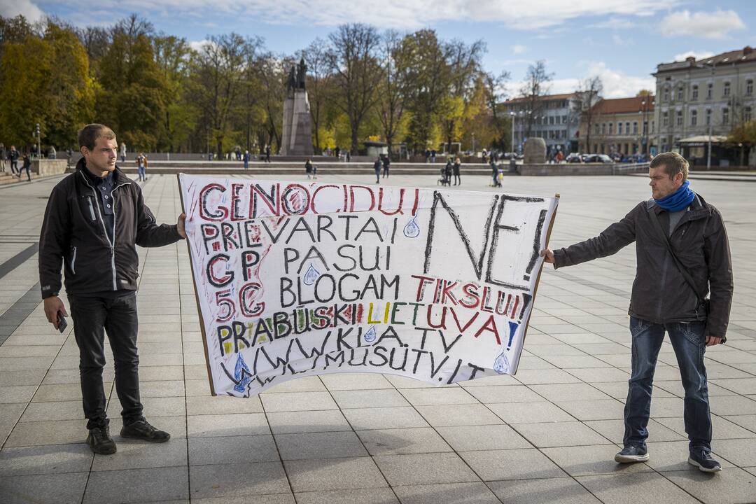 A. Astrauskaitės mitingas prieš pandemijos valdymą Vilniuje