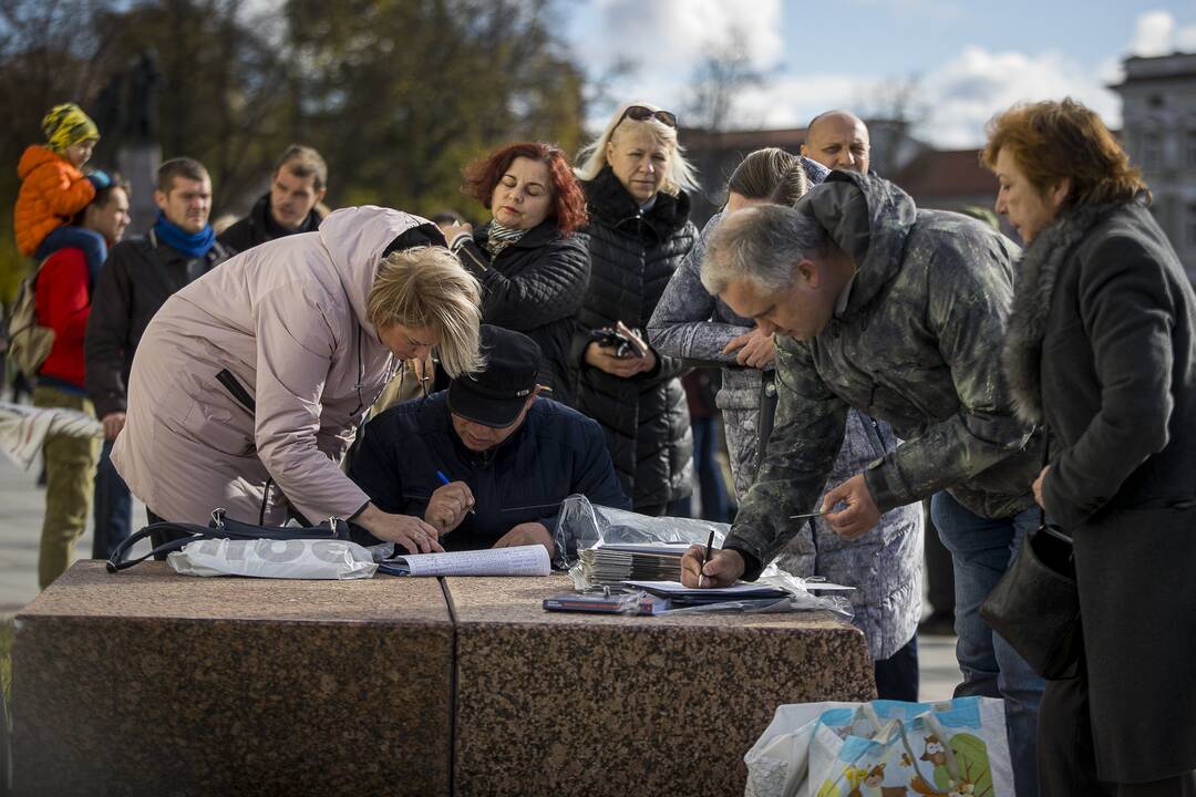 A. Astrauskaitės mitingas prieš pandemijos valdymą Vilniuje