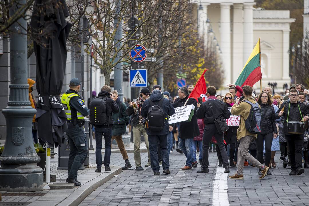 A. Astrauskaitės mitingas prieš pandemijos valdymą Vilniuje