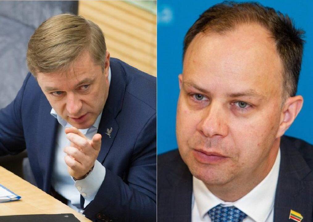 Ramūnas Karbauskis (kairėje) ir Aurelijus Veryga (dešinėje)