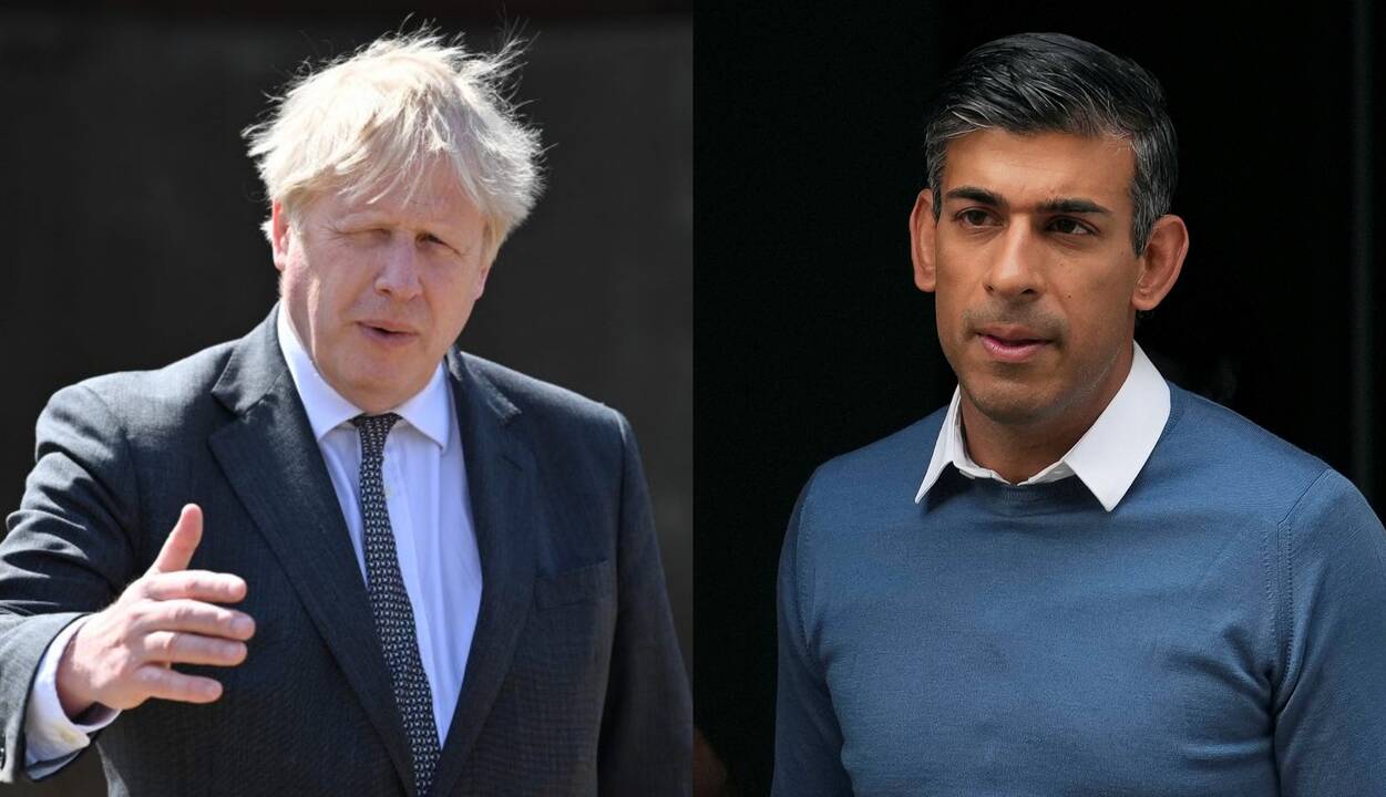 Borisas Johnsonas (kairėje) ir Rishi Sunakas (dešinėje)
