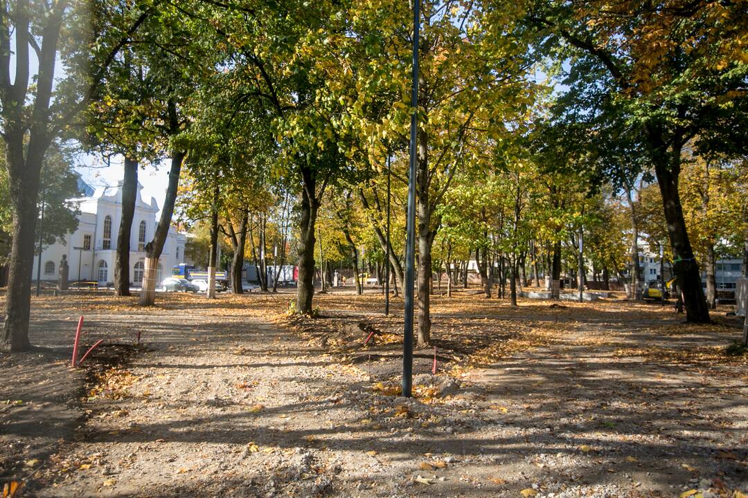 Užstrigo: Miesto sodeliui skirtas granitas keliavo ilgiau, nei planuota.