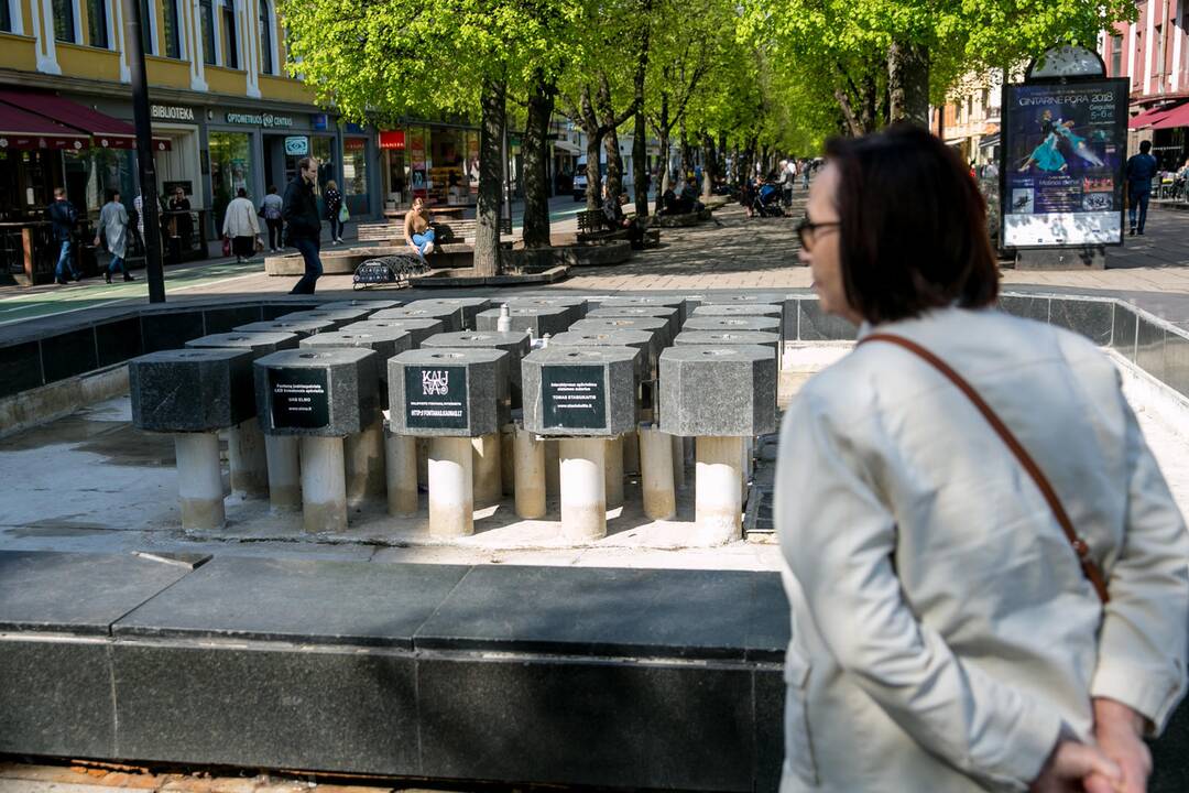 Pranašas: fontanas Steigiamojo Seimo aikštėje kviečia vasarą.