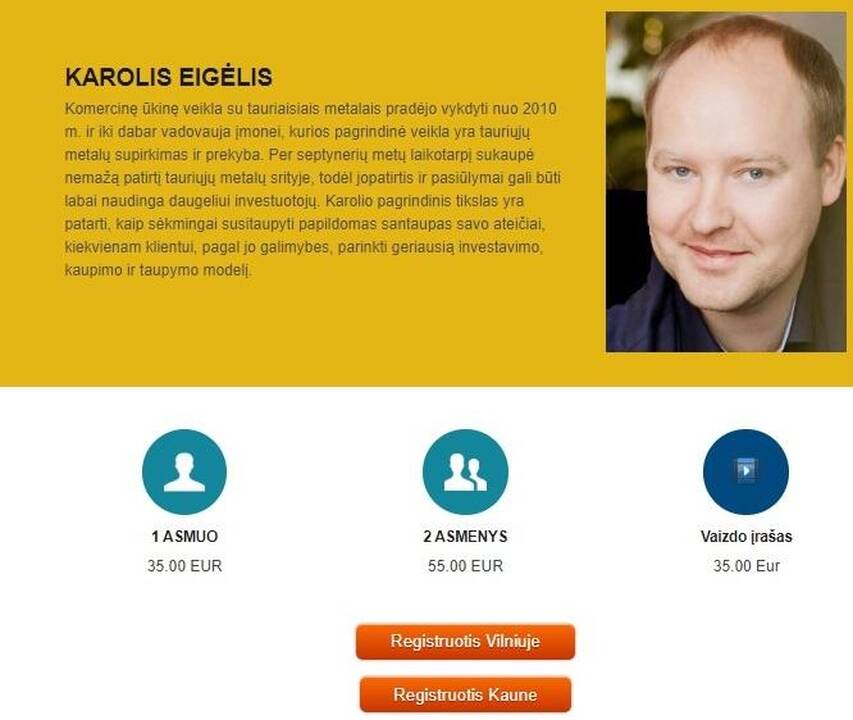 Patarimas: kvietime į seminarą K.Eigėlis žadėjo pateikti pavyzdžių, kaip ramiau gyventi.