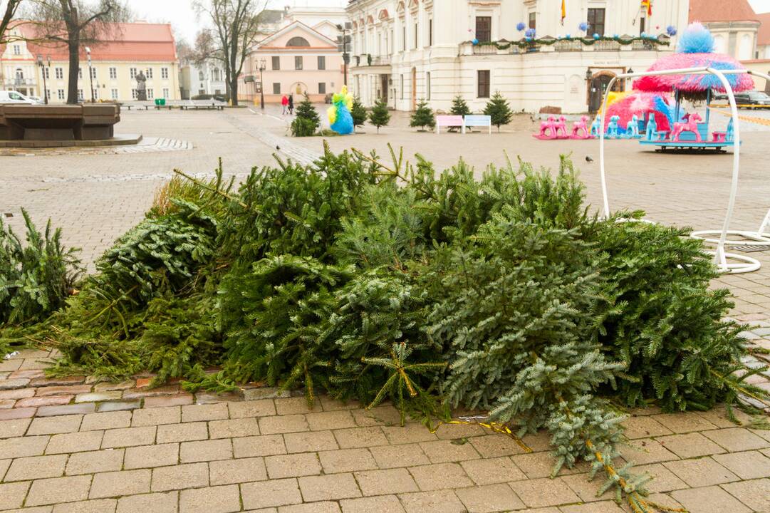 Išmontuojama kosminė Kalėdų eglė