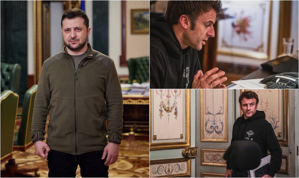 Volodymyras Zelenskis ir Emmanuelis Macronas